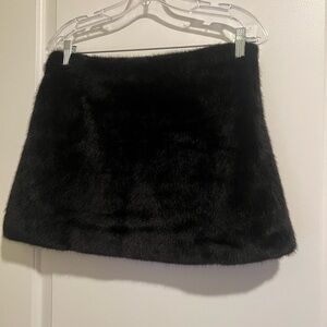 Weworewhat Black Faux Fur Skirt (xs) NWOT
